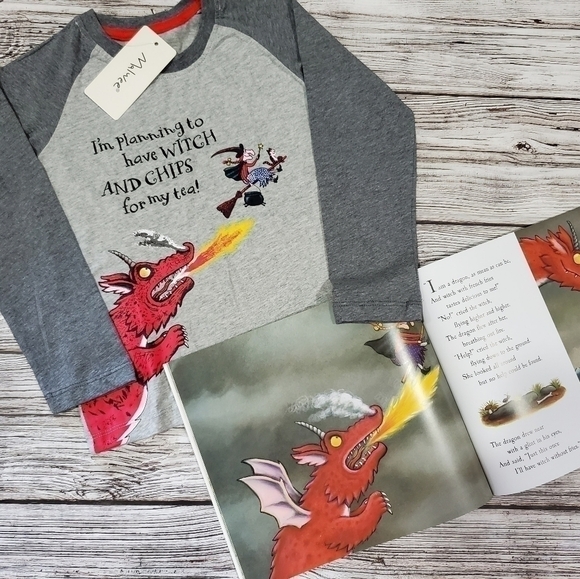 Halloween Fire Breathing Dragon and Witch Raglan & Room on the Broom Boom Bundle - Picture 2 of 5